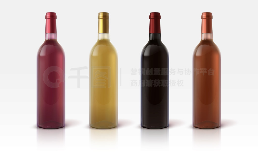 逼真3D酒瓶模型 多色葡萄飲料的玻璃容器設(shè)計(jì)與商業(yè)應(yīng)用